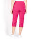 BEIGE CROPPED PULL ON TROUSER CERISE 