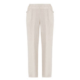 QNEEL CHEESECLOTH LINEN TROUSER BEIGE - Plus Size Collection