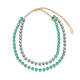 TWO STRAND SWAROVSKI CRYSTAL NECKLACE AQUA AND TURQUOISE