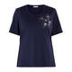 LUISA VIOLA EMBELLISHED JERSEY T-SHIRT NAVY