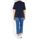 LUISA VIOLA EMBELLISHED JERSEY T-SHIRT NAVY