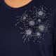 LUISA VIOLA EMBELLISHED JERSEY T-SHIRT NAVY