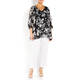 ELENA MIRO LAYERED GEORGETTE TUNIC BLACK 