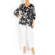 ELENA MIRO LAYERED GEORGETTE TUNIC BLACK 
