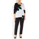 ELENA MIRO FLORAL INTARSIA SWEATER BLACK