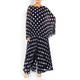 MARINA RINALDI PLEATED GEORGETTE PONCHO NAVY
