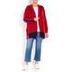 MARINA RINALDI VIRGIN WOOL CARDIGAN RED 