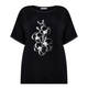 ELENA MIRO KIMONO SLEEVE PRINT T-SHIRT BLACK