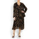 PERSONA BY MARINA RINALDI GEORGETTE ZEBRA PRINT DRESS WITH OPTIONAL SLEEVE