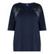 PERSONA BY MARINA RINALDI SEQUIN LAPEL T-SHIRT NAVY