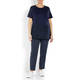 PERSONA BY MARINA RINALDI TUNIC WITH LINEN HEM NAVY