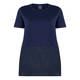 PERSONA BY MARINA RINALDI TUNIC WITH LINEN HEM NAVY