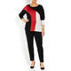 LUISA VIOLA KNITTED TUNIC BLACK RED 