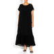 ELENA MIRO LONG GEORGETTE DRESS BLACK