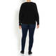 MARINA RINALDI CABLE KNIT SWEATER BLACK