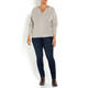 MARINA RINALDI CABLE KNIT SWEATER CREAM