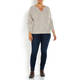 MARINA RINALDI CABLE KNIT SWEATER CREAM