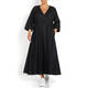 MARINA RINALDI DENIM WRAP DRESS BLACK