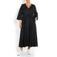 MARINA RINALDI DENIM WRAP DRESS BLACK