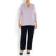 MARINA RINALDI CABLE KNIT SWEATER LILAC