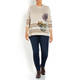 MARINA RINALDI EMBROIDERED SWEATER BEIGE