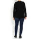 MARINA RINALDI BLACK V-NECK SWEATER