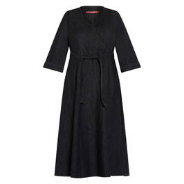 MARINA RINALDI DENIM WRAP DRESS BLACK - Plus Size Collection