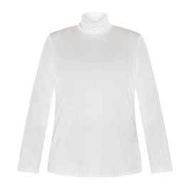 MARINA RINALDI JERSEY POLO NECK WHITE - Plus Size Collection