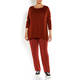 MARINA RINALDI FRONT CREASE PULL-ON TROUSER RUST