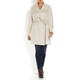 MARINA RINALDI WOOL BLEND COAT PUTTY