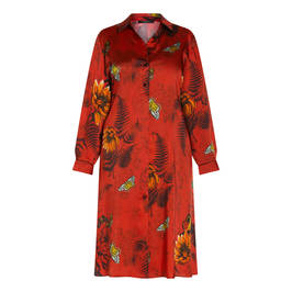 MARINA RINALDI TWILL PRINT DRESS RED - Plus Size Collection