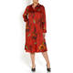 MARINA RINALDI TWILL PRINT DRESS RED