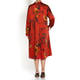 MARINA RINALDI TWILL PRINT DRESS RED