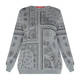 MARINA RINALDI INTARSIA WOOL BLEND SWEATER GREY