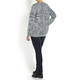 MARINA RINALDI INTARSIA WOOL BLEND SWEATER GREY