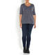 PERSONA BY MARINA RINALDI LUREX TOP NAVY