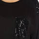 VERPASS TOP BLACK SEQUIN EMBELLISHMENT