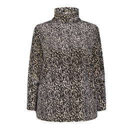 MARINA RINALDI PAISLEY VELOUR TUNIC BLACK AND WHITE - Plus Size Collection