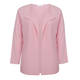 Karin baby pink horizontally ribbed edge to edge cardigan