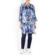 QNEEL PRINTED SATIN LONG SHIRT BLUE