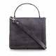 ABRO GUNMETAL LEATHER BAG WITH PYTHON DETAILS AND SHOULDER STRAP