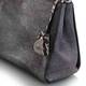 ABRO GUNMETAL LEATHER BAG WITH PYTHON DETAILS AND SHOULDER STRAP