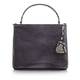 ABRO GUNMETAL LEATHER BAG WITH PYTHON DETAILS AND SHOULDER STRAP