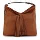 ABRO TAN LEATHER HOBO BAG