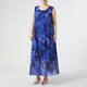Persona by Marina Rinaldi Floral Print Dress Optional Sleeve Blue 