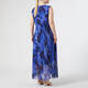 Persona by Marina Rinaldi Floral Print Dress Optional Sleeve Blue 