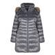 ROF AMO gunmetal PUFFA COAT with fur trimmed hood