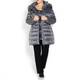 ROF AMO gunmetal PUFFA COAT with fur trimmed hood