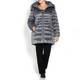 ROF AMO gunmetal PUFFA COAT with fur trimmed hood