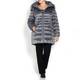 ROF AMO gunmetal PUFFA COAT with fur trimmed hood